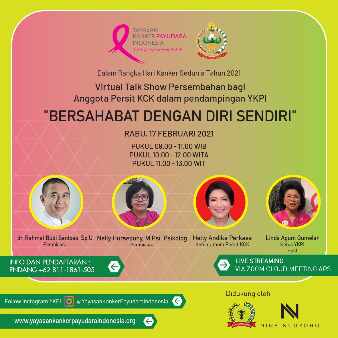 Virtual Talkshow YKPI-Persit KCK: Bersahabat dengan Diri Sendiri