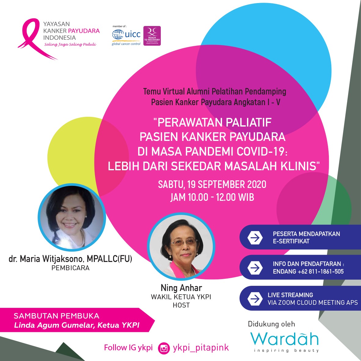 Temu Virtual Alumi Pelatihan Pendamping Pasien Kanker Payudara Angkatan I-V