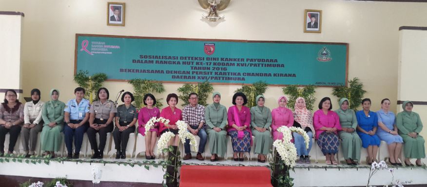 Talkshow mengenai Deteksi Dini Kanker Payudara pada tanggal 18 Mei 2017 bekerjasama dengan Persit KCK PD. XVI Pattimura